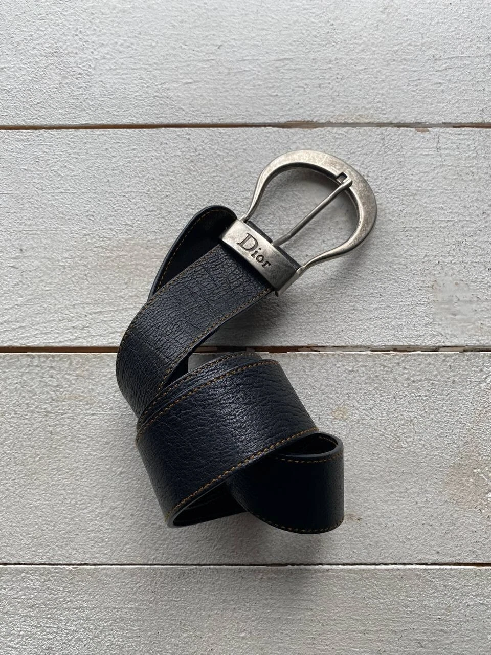 Ceinture homme luxe Christian Dior créateur boucle cuir 100 cm archive