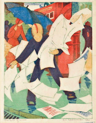 Ethel Spowers - The Gust of Wind (1931) - 17'' x 22'' Fine Art Print
