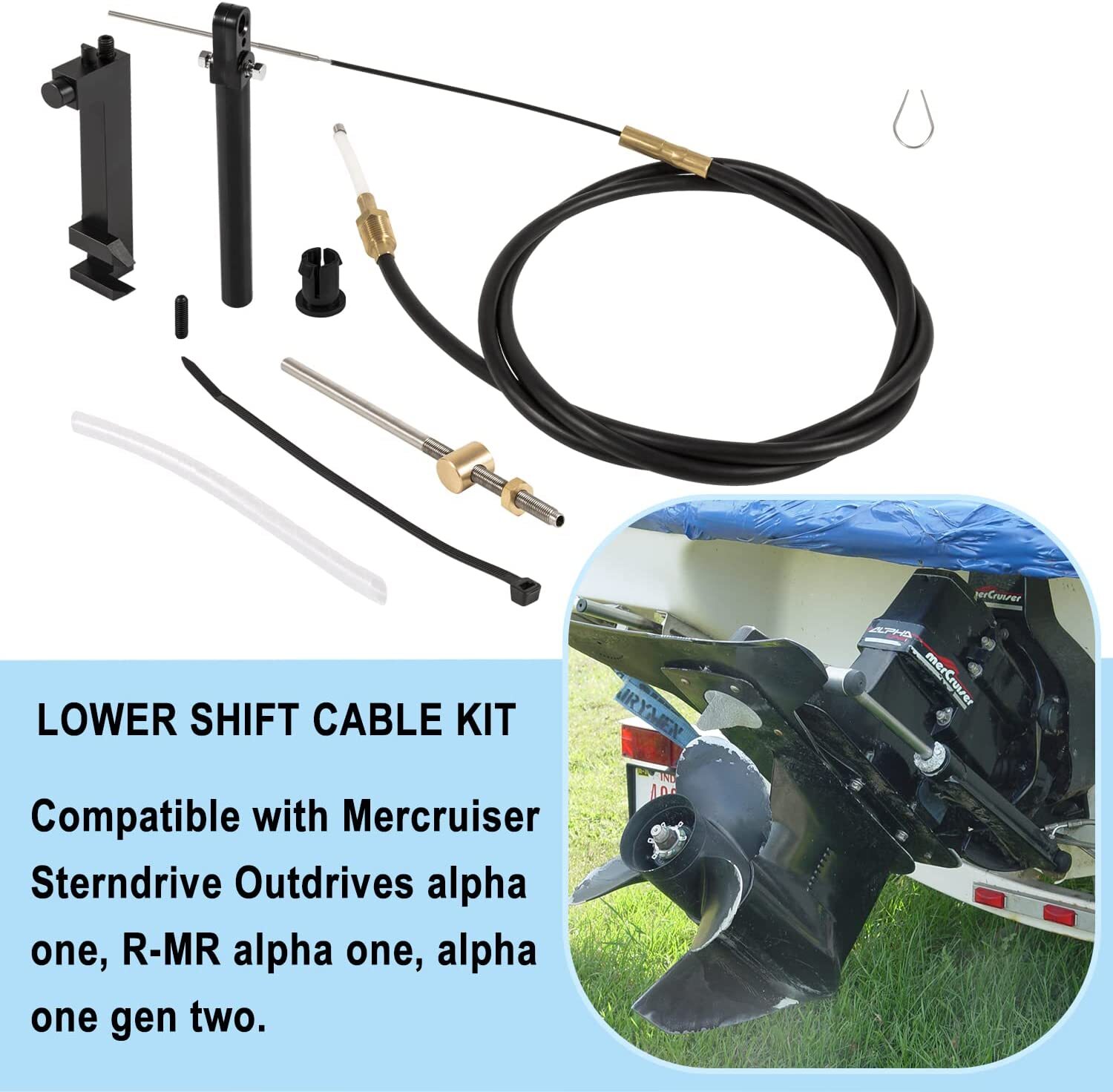 865436A02 Lower Shift Cable Kit For Mercruiser Alpha 1, Alpha