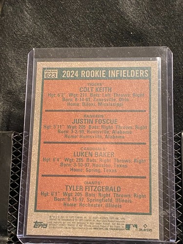 Baker / Keith / Fitzgerald / Foscue RC -2024 Topps Heritage High # Green #623 - Picture 2 of 2