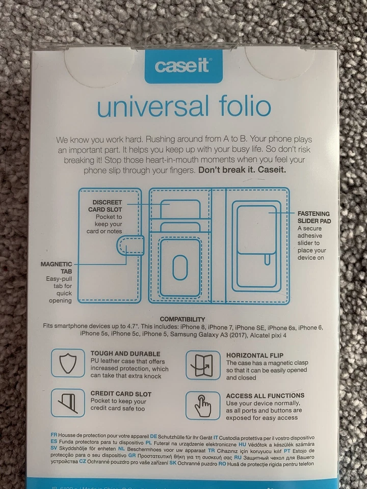 Case It Universal Folio Phone Case Black up to 4.7” - Image 4 of 4