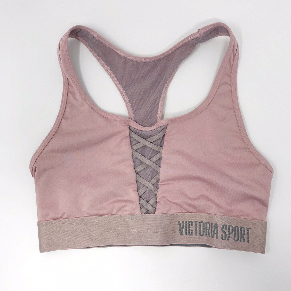 Victoria Sport Victoria's Secret Lightweight Max Sports Bra Fishnet Pink 38D New