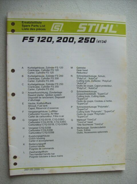 Original STIHL ~ FS 120, 200, 250 ~ Illustrated Spare Parts Manual | eBay