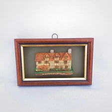 VTG Mini Shakespeare Birth House Home Framed Wall Art Hanging 3D Made in England