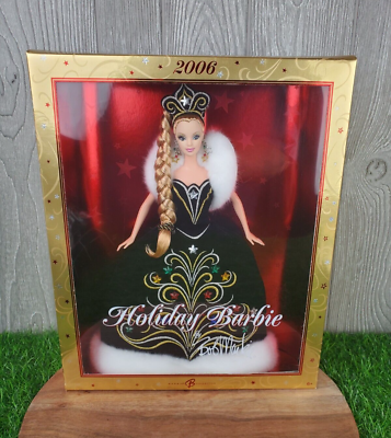 レア！！　MAKI THE　MAGIC　2006 WINTER 2006 Holiday Barbie Doll By Bob Mackie Black Gown Faux Fur Festive