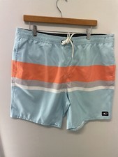 NWOT O'Neill Santa Cruz Stripe Volley Swim Board Shorts Above The Knee XXL 0524