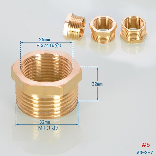 Brass Fittings Reducing Hex Bush 3/4"1/2" 1" Male to Female Thread BSP Connector - Picture 10 of 17