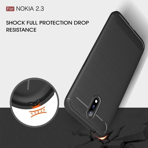 Etui Komórka Ochrona do Nokia 2.3 Case Cover Bumper Carbon Optik Etui TPU Niebieskie - Zdjęcie 6 z 9