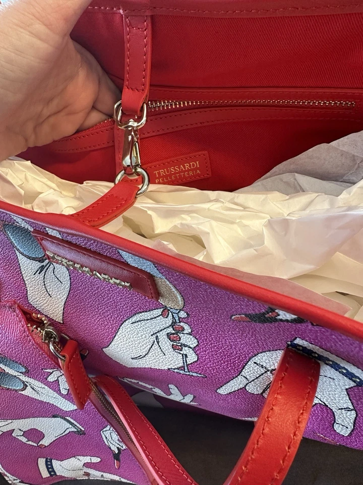 С ЯРЛЫКАМИ Trussardi розовый сумка с короткими ручками большого размера Дамская сумка сумочка шампанское солнцезащитные очки Rolex - Изображение 4 из 4