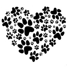 Really Great Stencils, Dog Paws Heart Stencil, 5x5", Valentines, Paw Prints, Toe