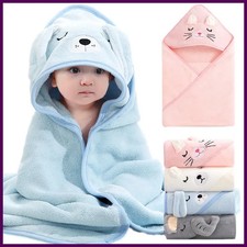 Cartoon Animal Baby Bath Towels Soft Newborn Hooded Towel Blanket Toddler