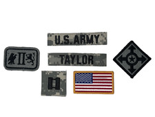 6 US ARMY patch Set 2. Corps Generalstab Milslim Konvolut Captain Taylor