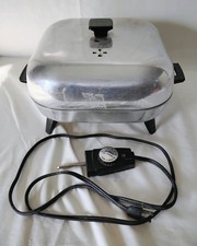 Sartén eléctrica cuadrada Sunbeam de colección 1250 W funciona enchufe tapa de ventilación sumergible