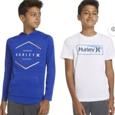 New Hurley Youth Lightweight Hoodie  Tee Kangaroo Pockets Blue small 7/8