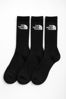 3x Paar The North Face Crew Socken Schwarz Gr. S Unisex hohe Socken High Quality