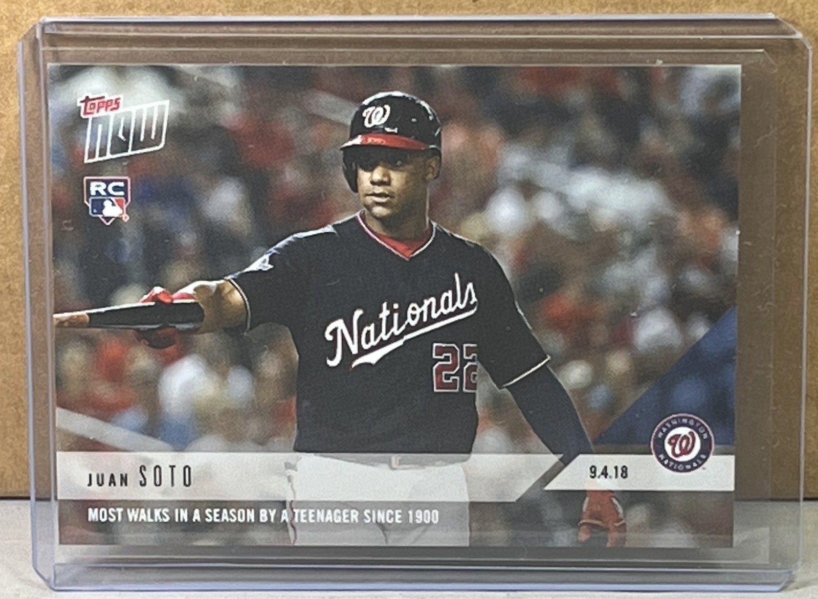 2018 TOPPS NOW #688 JUAN SOTO NATIONALS ROOKIE most walks teenager Print Run 953
