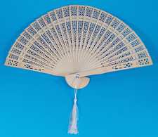 10 Pc Wood Ivory Hand Fan Hand-Held Folding Fans with Gift Bags, Wedding Gifts.