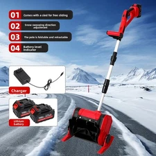 Cordless 21V Foldable Electric Battery Powered Snow Removal Machine Fr Garden US