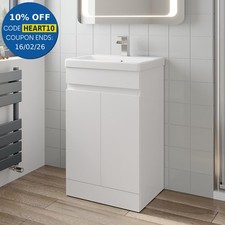 500mm Free Standing Vanity Unit 1TH Basin Sink Gloss White Flat Pack Bathroom
