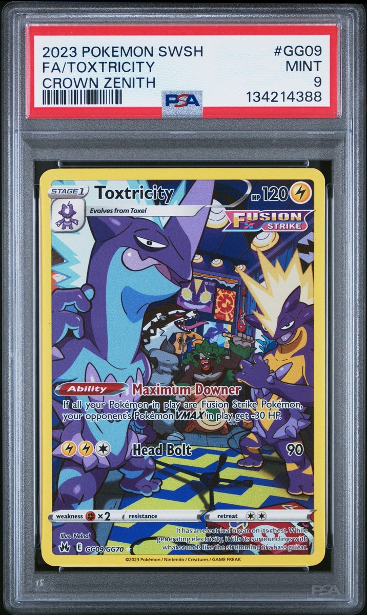 PSA 9 Toxtricity Full Art #GG09 2023 Pokemon Sword And Shield