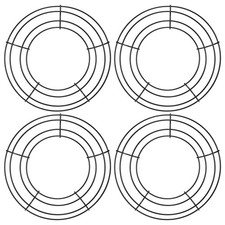 8 Inch Dream Catcher Rings, 4 Pcs Round Shape Macrame Wreath Hoop, Black