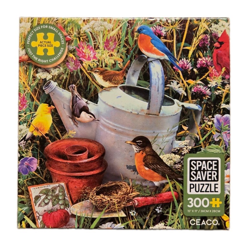 Ceaco  Space Saver Garden Birds 300 Piece Jigsaw Puzzle Complete!