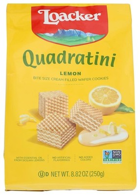 Lemon Cream Wafer Cookies 8.82 Oz Crispy Bite-sized Snack Non Gmo Delight