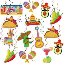 30PCS Mexican Fiesta Party Hanging Swirl Decorations, Fiesta Cinco De Mayo Pa...