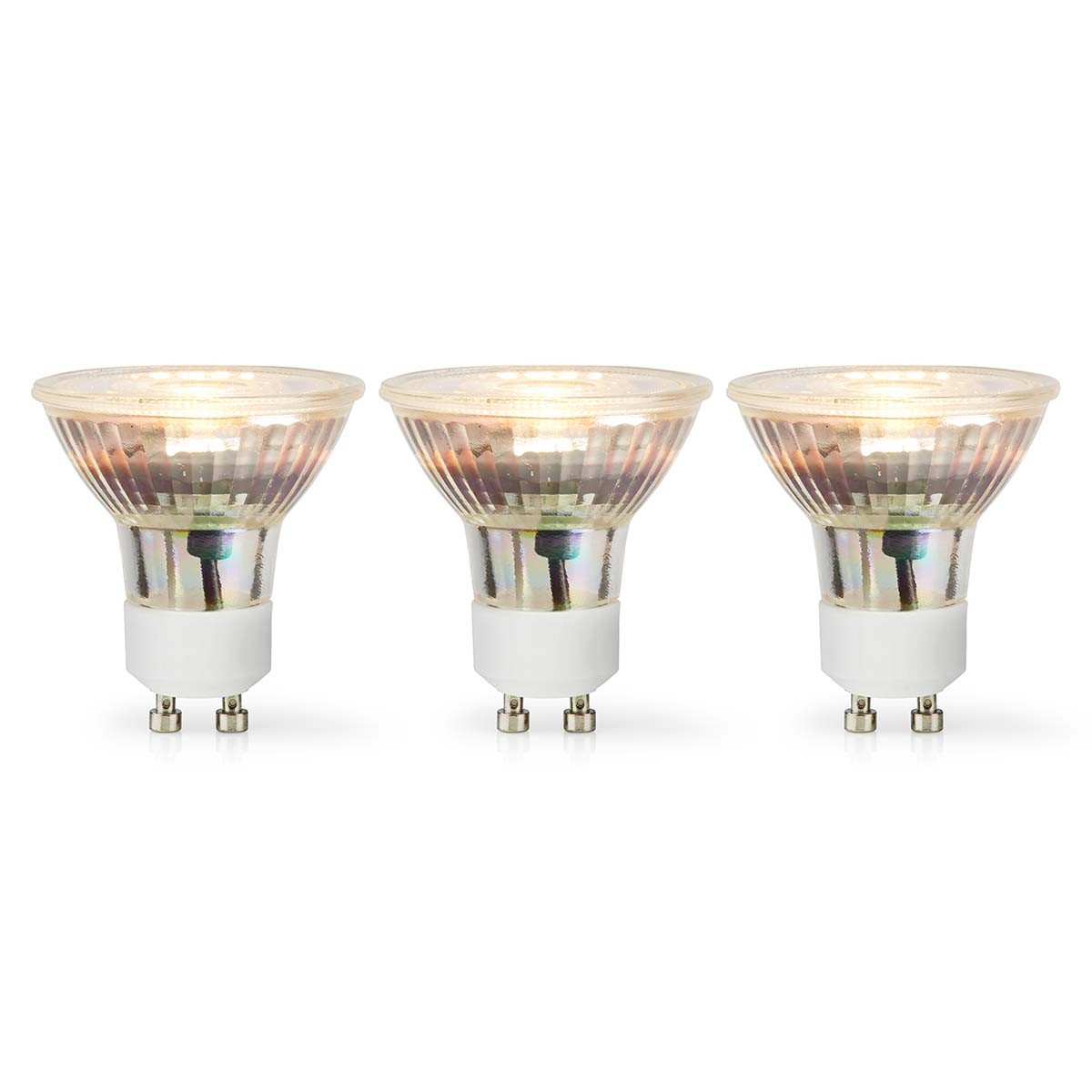 Ampoule LED GU10 Nedis Pack de 3 Spots 4.5W 345lm Blanc Chaud pour Luminaire Intérieur
