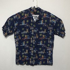 Harley Davidson Tori Richard Mens Short Sleeve Hawaiian Shirt Sz L Made in USA