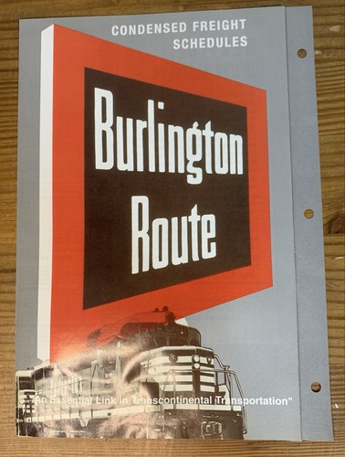 Burlington Route - 1964 Condensed Freight Schedules