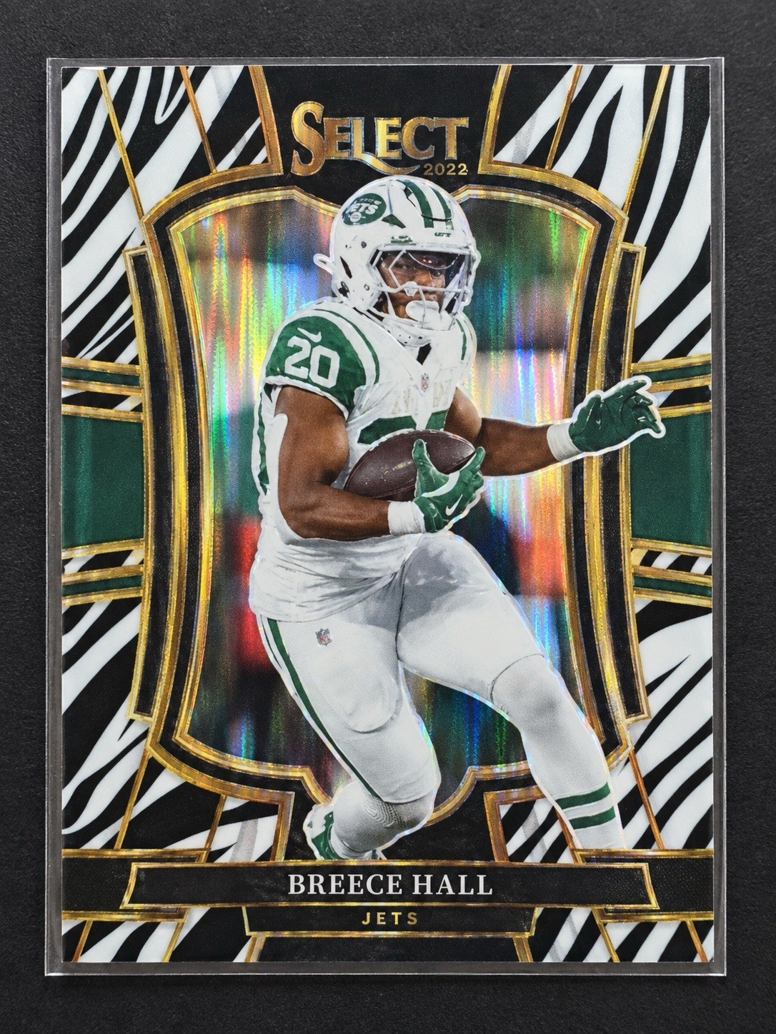 2025 Panini Select Breece Hall #175 Zebra Prizm SSP Premier Level Jets