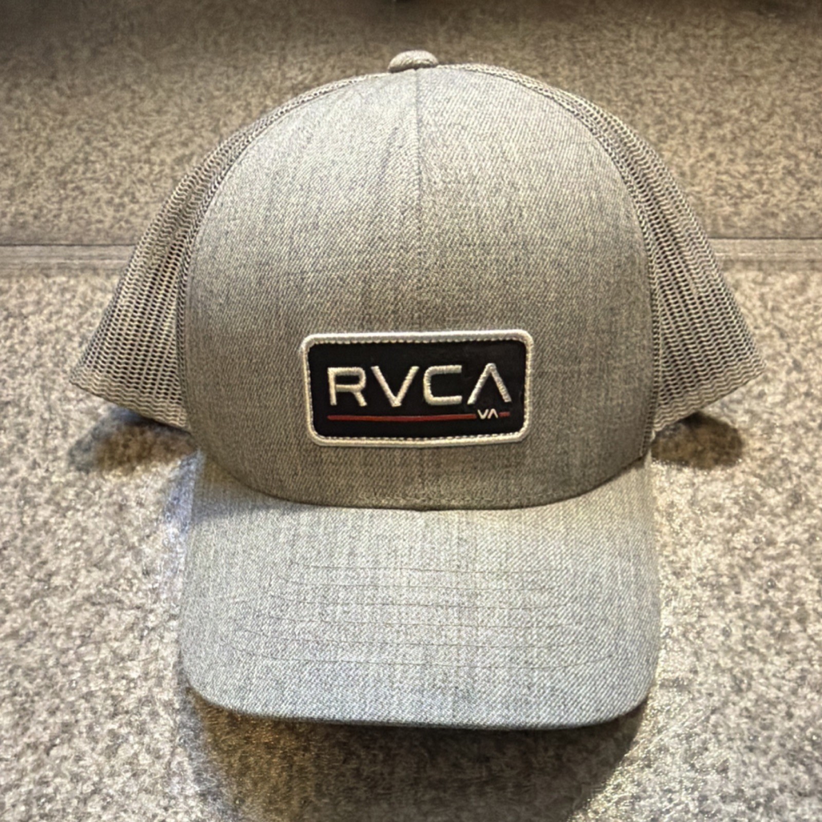 RVCA Snapback Hat Adjustable Breathable Mesh Back Gray Classic One Size Men