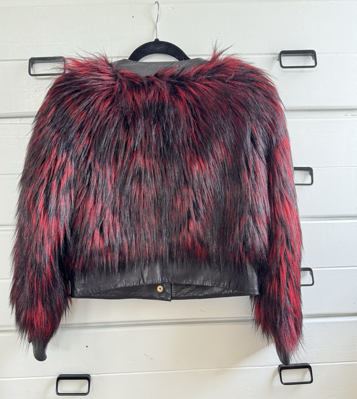 BALMAIN x H&M Leather + Fur Jacket thumbnail 5