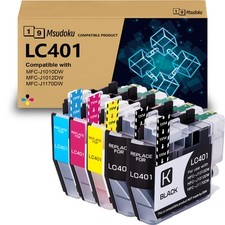 5PK LC401 LC-401 Ink Cartridges for Brother MFC-J1010DW MFC-J1012DW MFC-J1170DW
