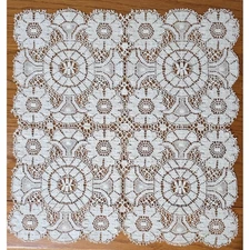 Vintage White Lace Doily Square Mat Floral Pattern Overlay Decor - 11 total