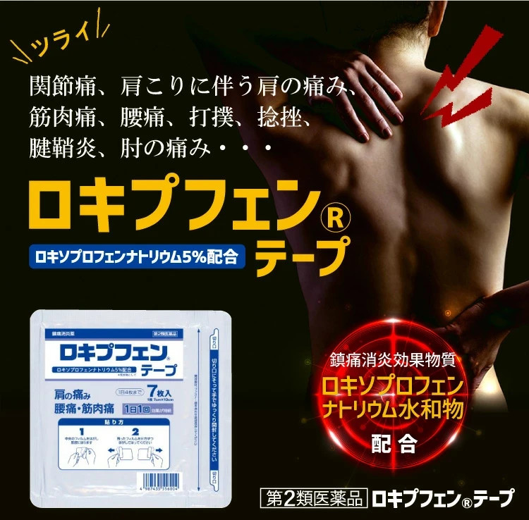 【US Seller】4×3's Patches SANYU Loxoprofen Lower Back/Muscle Pain Relief Patches