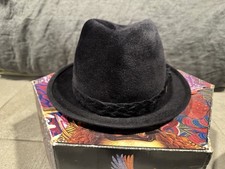 vintage stetson fedora 7 1/8 57 Black