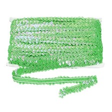 20 Yard x 0.8 Inch Elastic Sequins Trim Flat Sequin Strip Paillette Jade Green