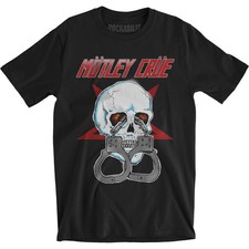 Image of Men's Motley Crue Skull Cuffs 2 Slim Fit T-shirt Small Black