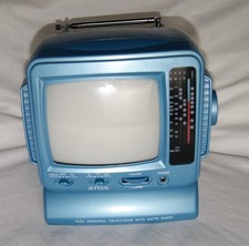 Receptor de radio TV vintage 5" blanco y negro blanco y negro nuevo stock antiguo
