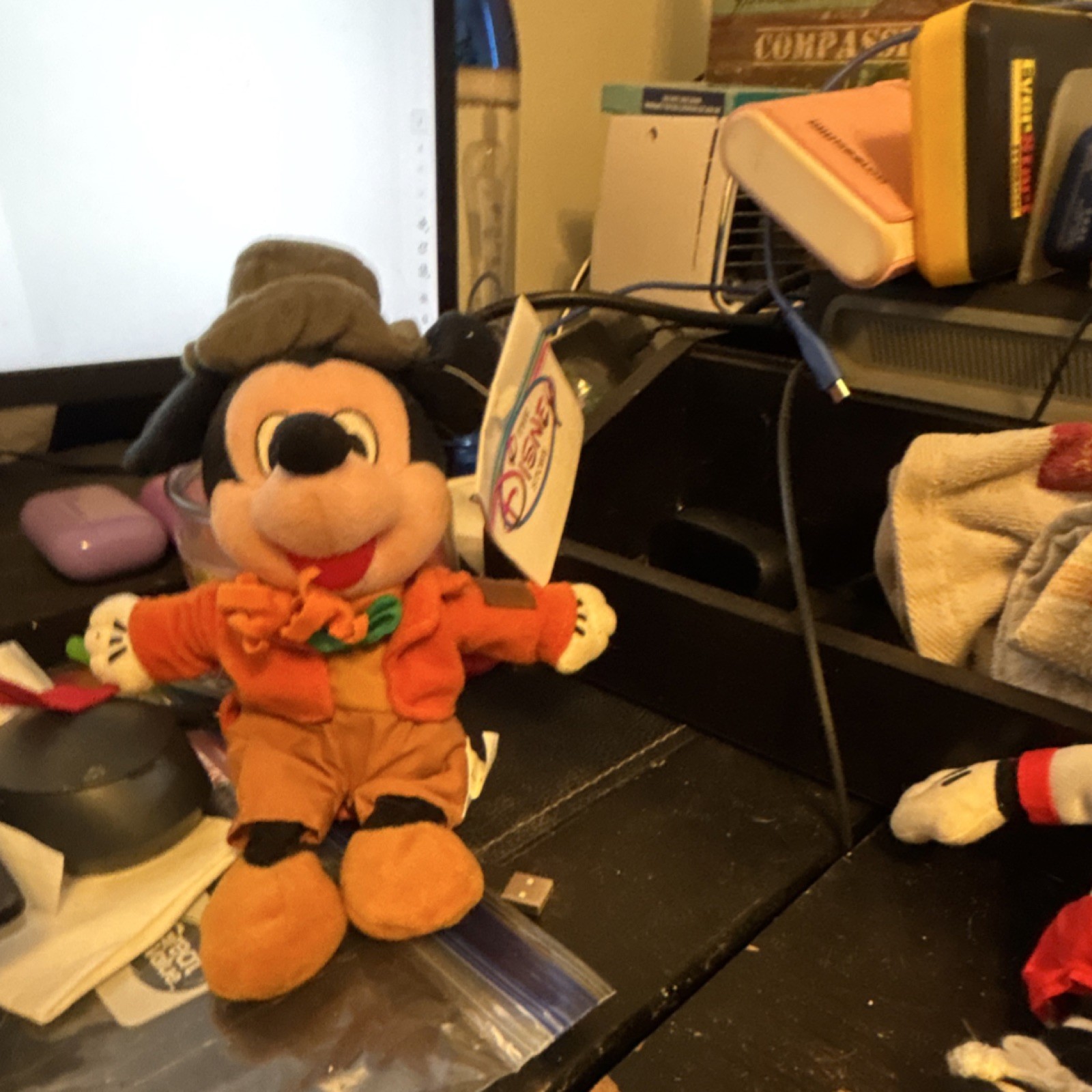 Disney Mickey Mouse Orange Outfit Small Plush Stuffed Toy 6-14 in Ages 3-5