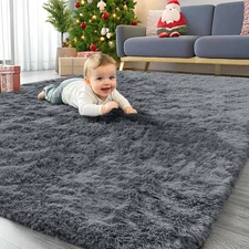 OLANLY Area Rugs for Living Room Bedroom, Machine Washable 4X5.9 Ft Soft Fluffy 
