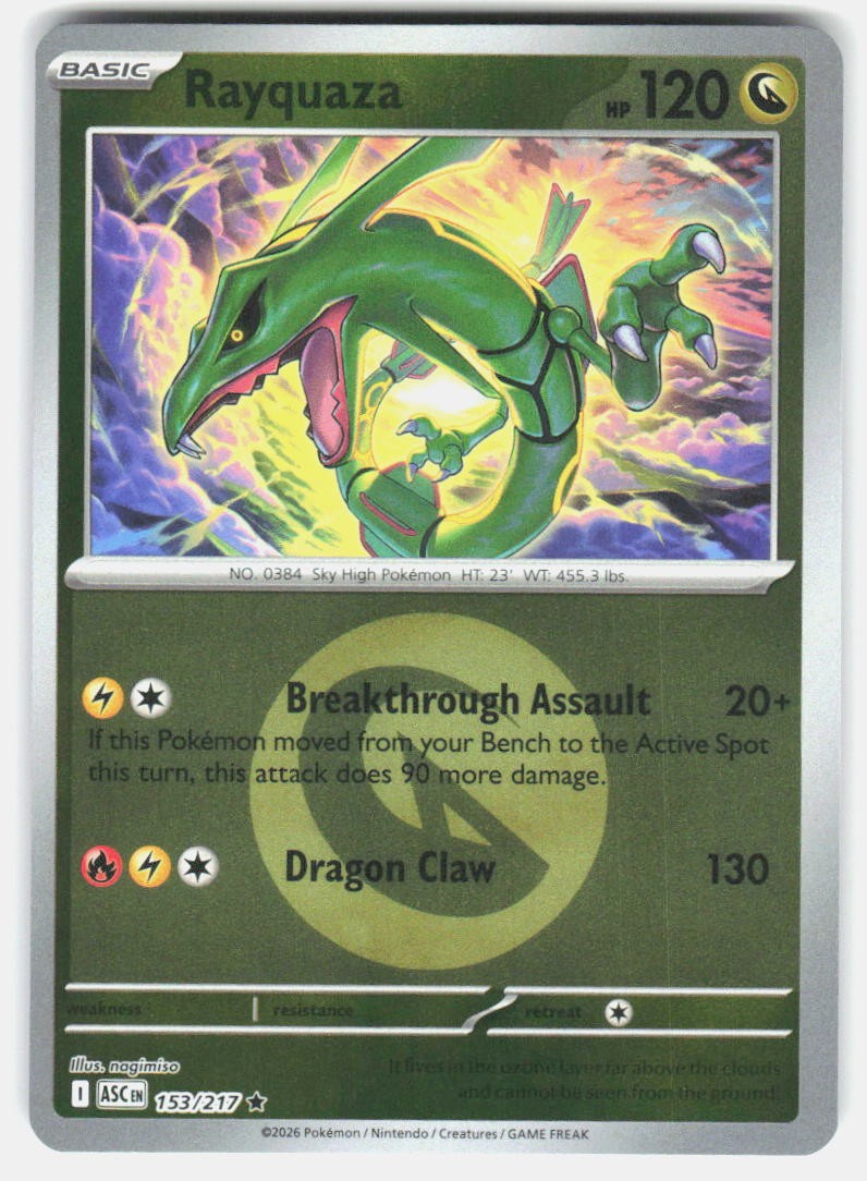 Rayquaza Energy Ball ASC ME: Ascended Heroes #153/217 Rare Reverse Holo NM