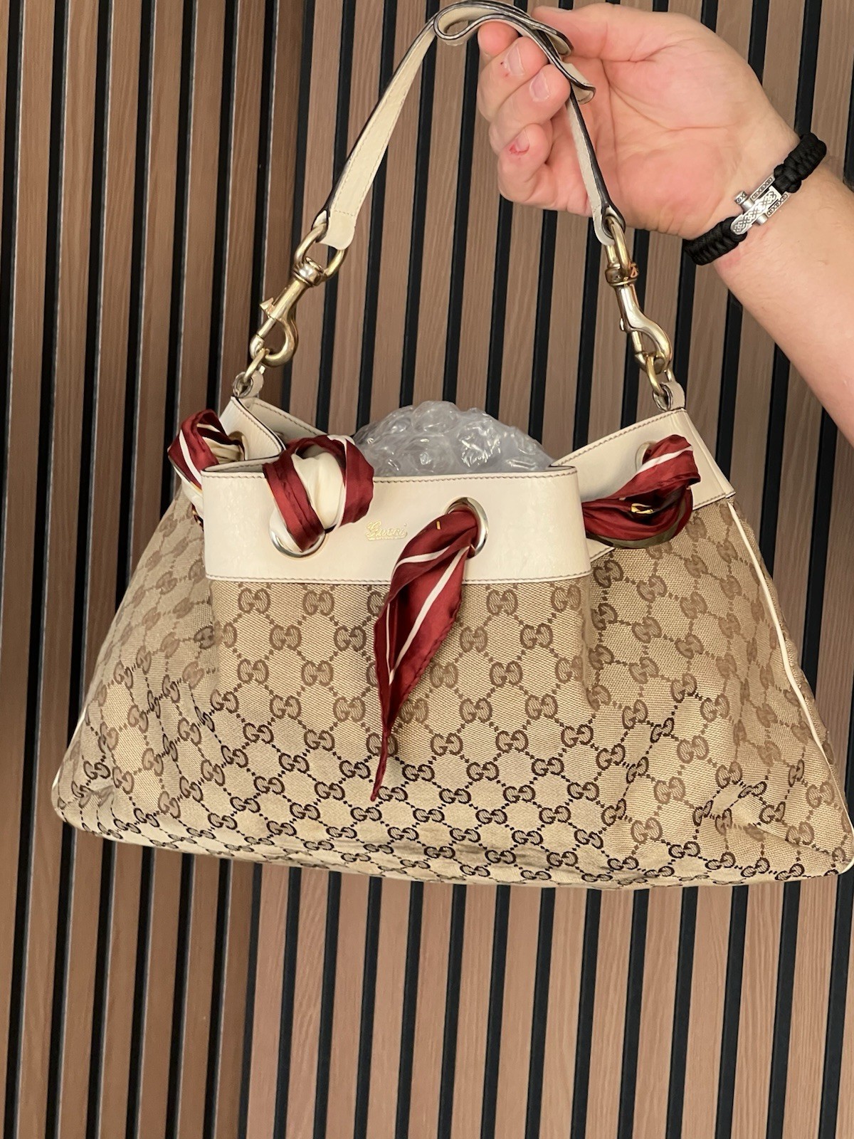 Gucci Monogram Positano Hobo Bag