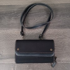 Guess Women's Flap Clutch Black Trifold Wallet Clutch Bag Purse