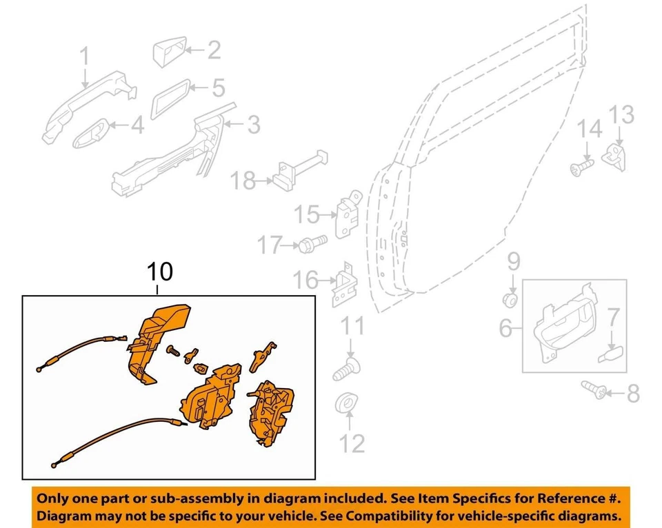 2010-2014 Subaru Outback Right Front Passenger Side Door Latch Lock Actuator OEM - Image 3 of 4