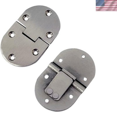 Heavy Duty Satin Nickel Table Hinges - Solid Brass, Flush Closing Design, 2 Pack