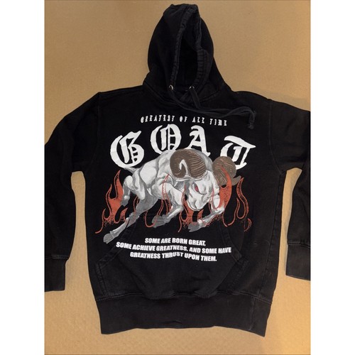GOAT Graphic Hoodie Ram Flames Small 20x23