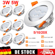 5-20X LED Einbauleuchte 3W 5W Einbaustrahler Decken Leuchte Einbau Spot 230V